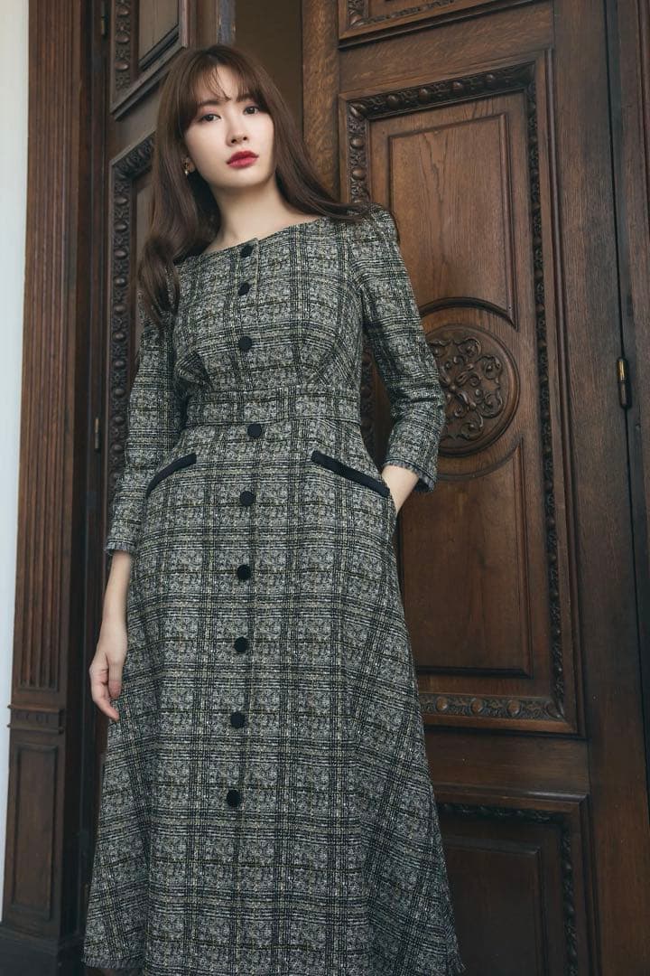 美品 herlipto Classic Tweed Midi Dress