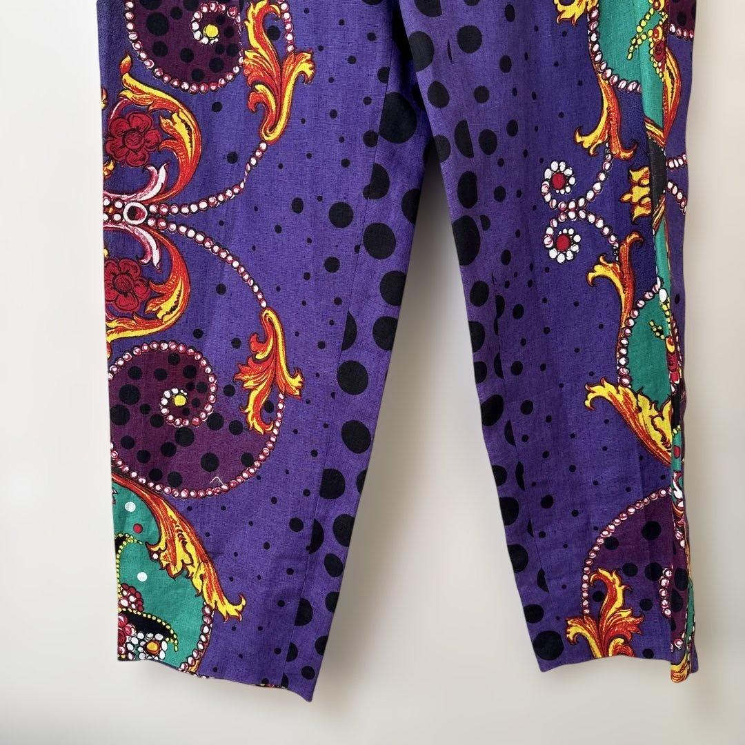 Gianni Versace 90s バロック柄 リネンパンツ 46