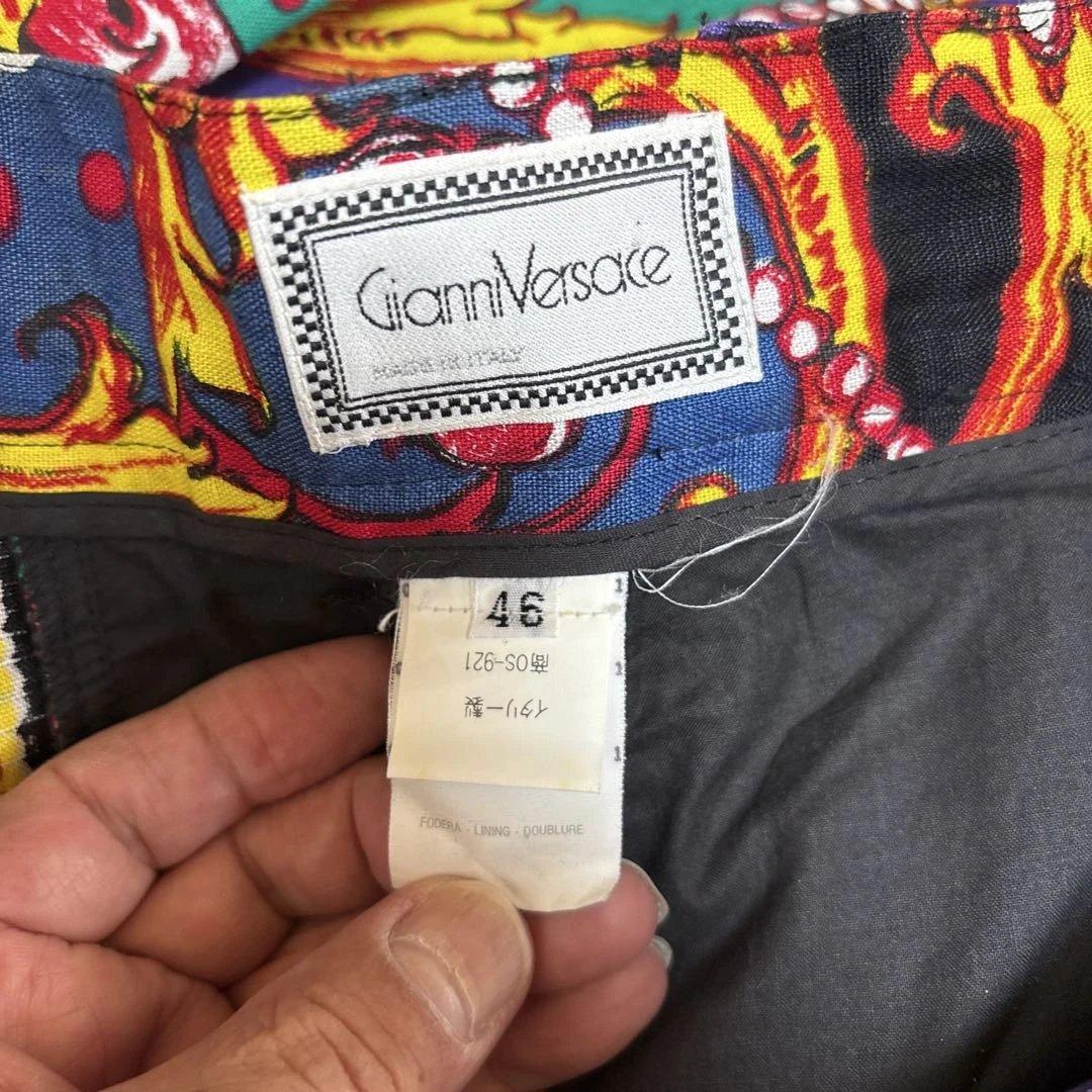 Gianni Versace 90s バロック柄 リネンパンツ 46