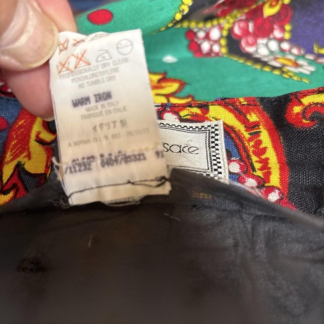 Gianni Versace 90s バロック柄 リネンパンツ 46