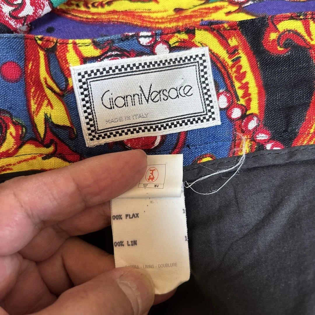 Gianni Versace 90s バロック柄 リネンパンツ 46