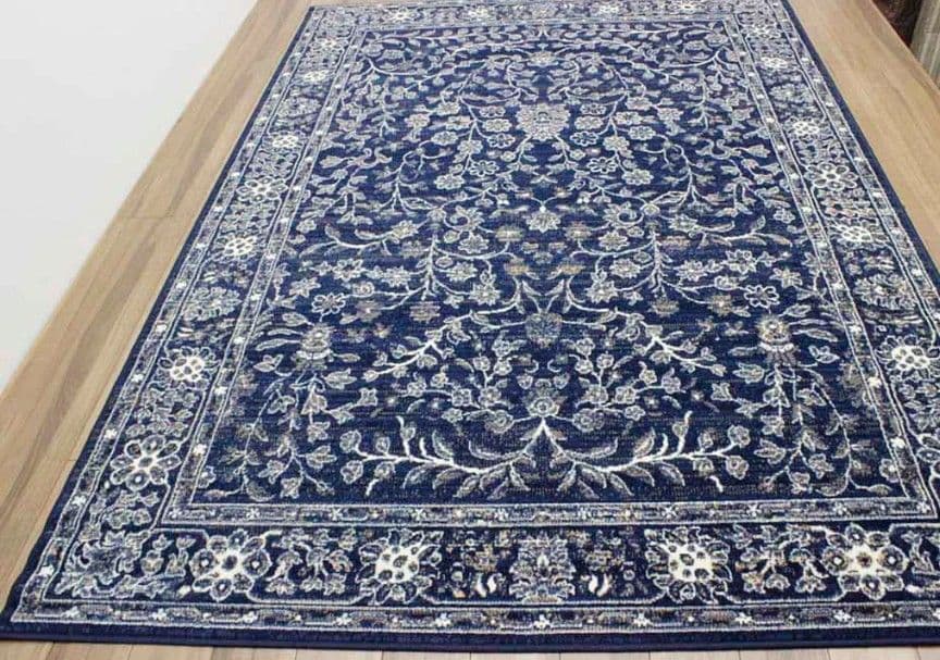 ベルギー　絨毯　ブルー