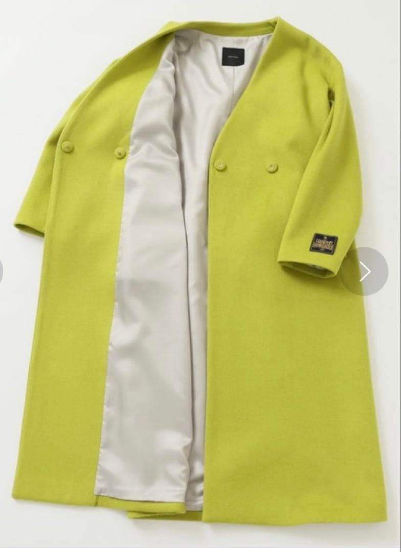 新品タグ付き　スピックアンドスパン　ハミルトンウールVカラーコート　ネイビー