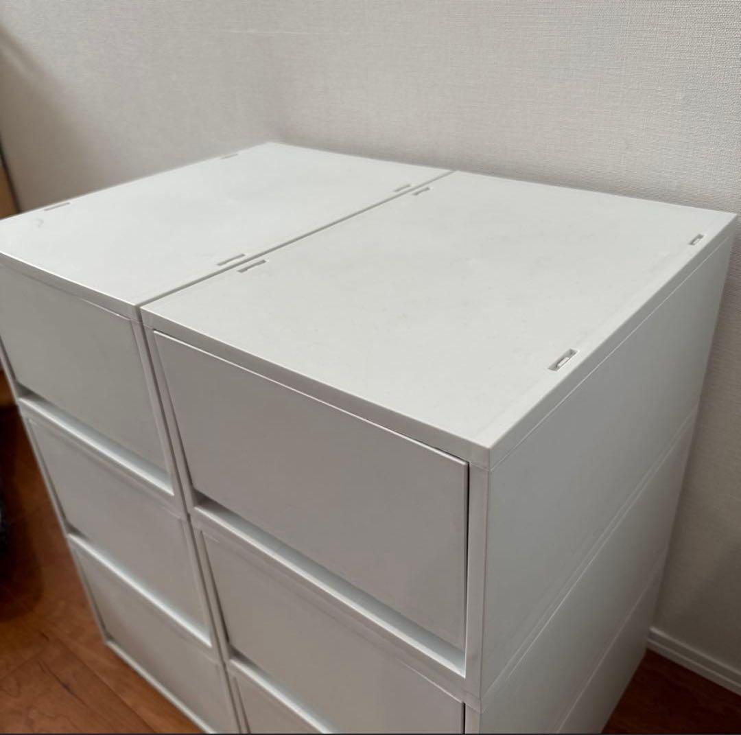 専用// 無印良品 ポリプロピレンケース・引出式・深型・ホワイトグレー