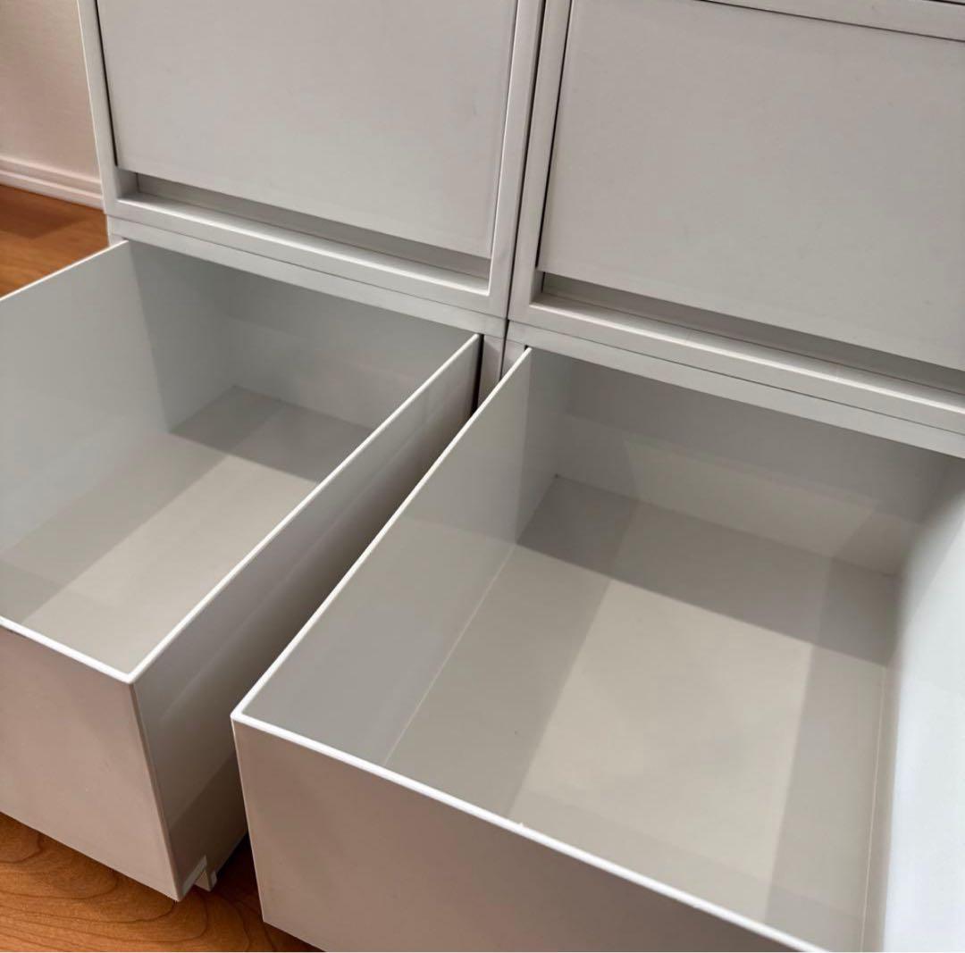 専用// 無印良品 ポリプロピレンケース・引出式・深型・ホワイトグレー