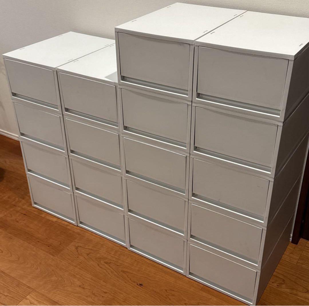 専用// 無印良品 ポリプロピレンケース・引出式・深型・ホワイトグレー