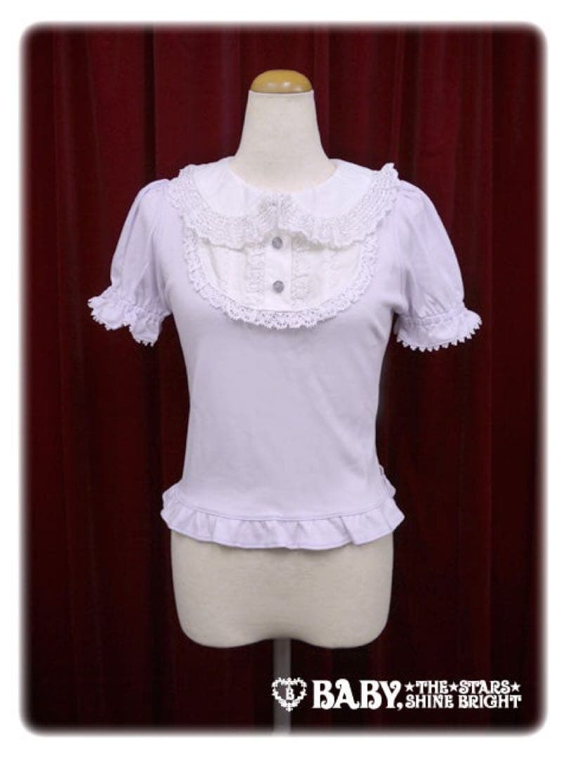 baby パステルカラー丸衿プルオーバー　ラベンダー