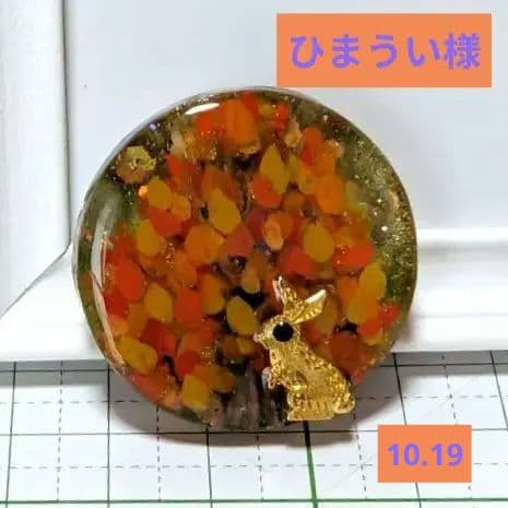 ひまうい様　10.19 木　レジンヘアゴム　ウサギ　昼下がり