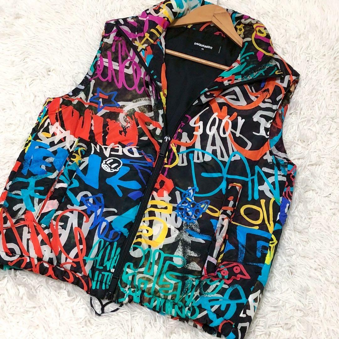 美品◎Dsquared2 ディースクエアード マルチカラー ダウンベスト