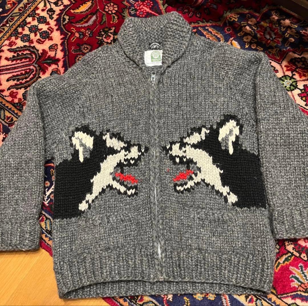 カウチン ニットカーディガン カナディアンセーター