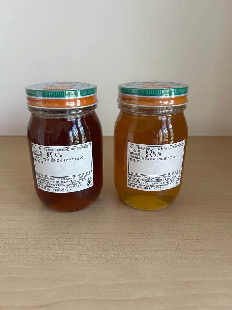 ニホンミツバチ・純粋天然蜂蜜 1,200g(600g2本)