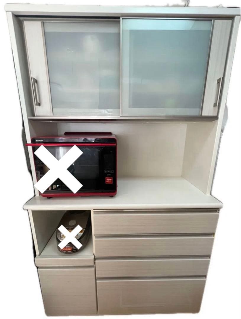 最終価格　ニトリ　キッチンボードポスティア120 ホワイト　カップボード　食器棚