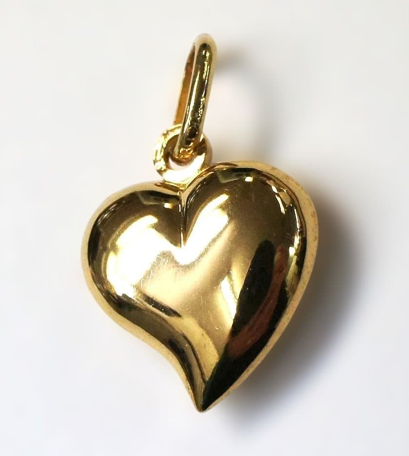 18K ゴールド ハート ペンダントトップ チャーム 1.44g ITALY