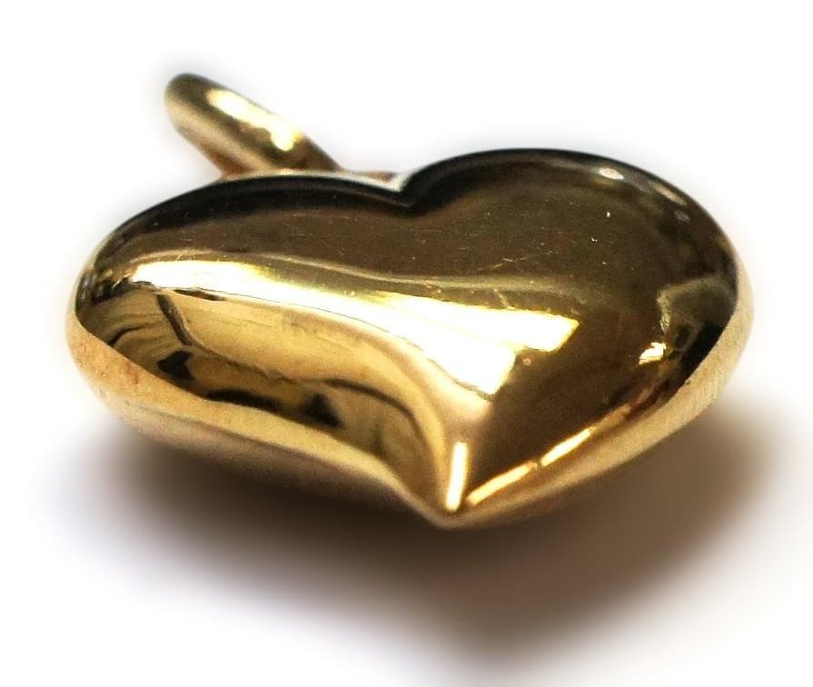 18K ゴールド ハート ペンダントトップ チャーム 1.44g ITALY