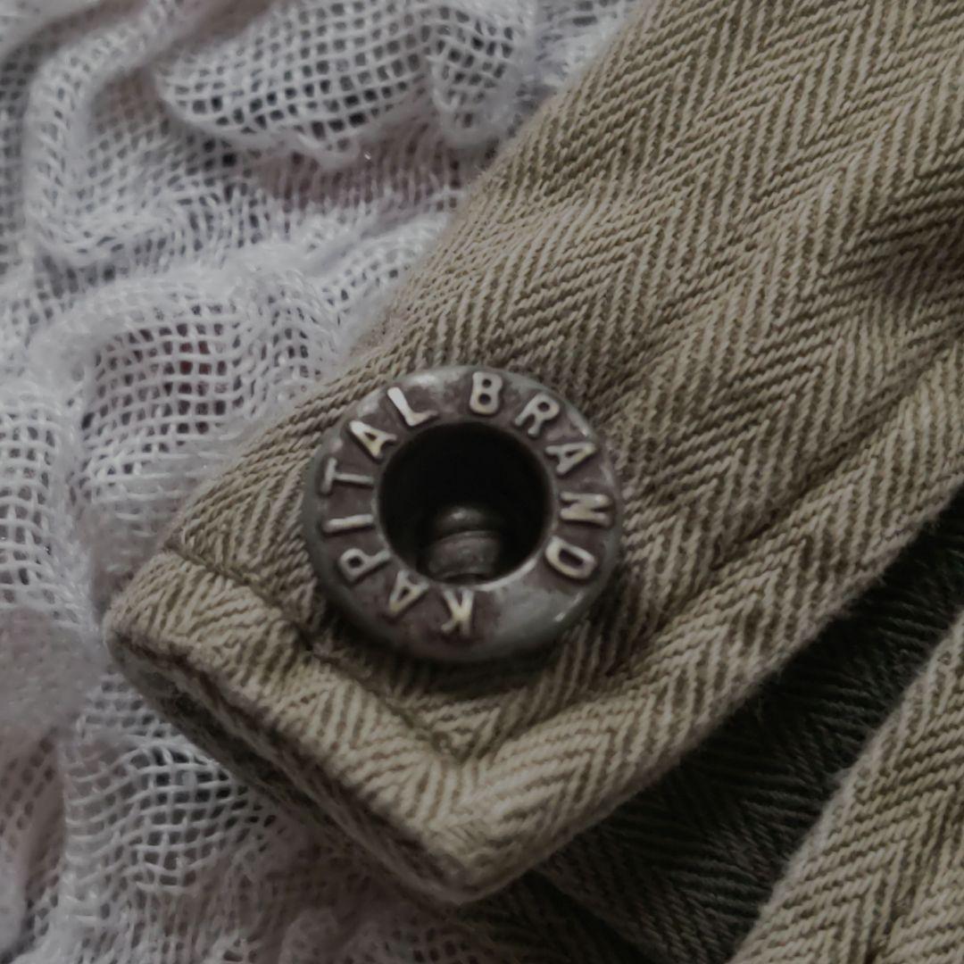 KAPITAL　コットン　オールインワンスカート　サイズ1　ロゴ入りメタルボタン