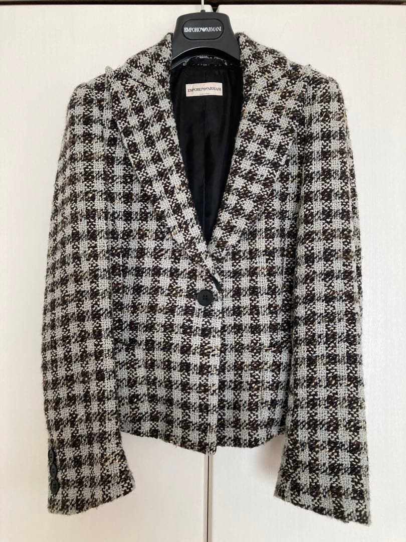 ☆エンポリオアルマーニ☆ ツィード　チェック柄 テーラードジャケット