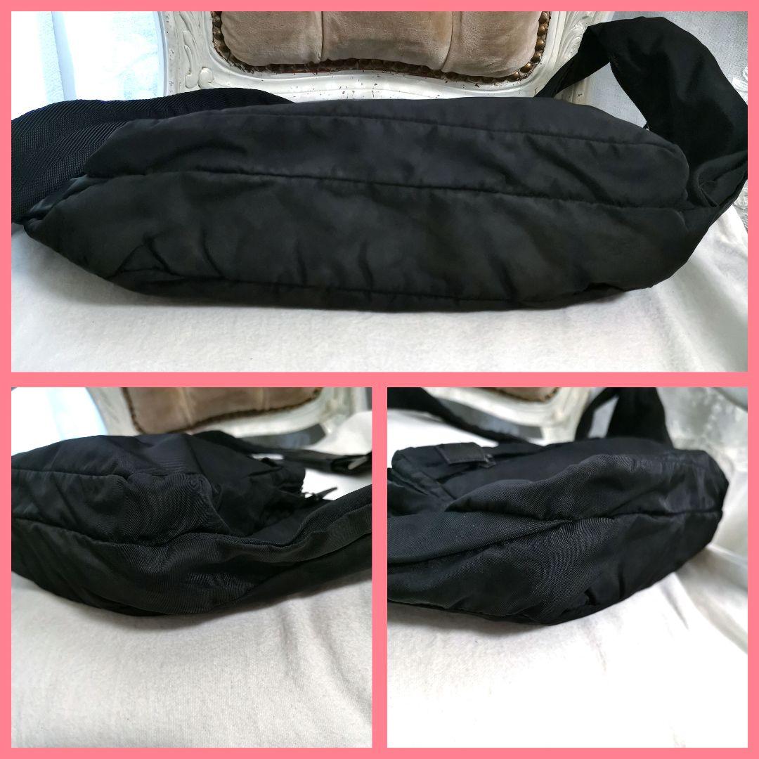 【良品】プラダPRADA ボディバッグ斜めがけショルダーバッグ 黒　鑑定済み!