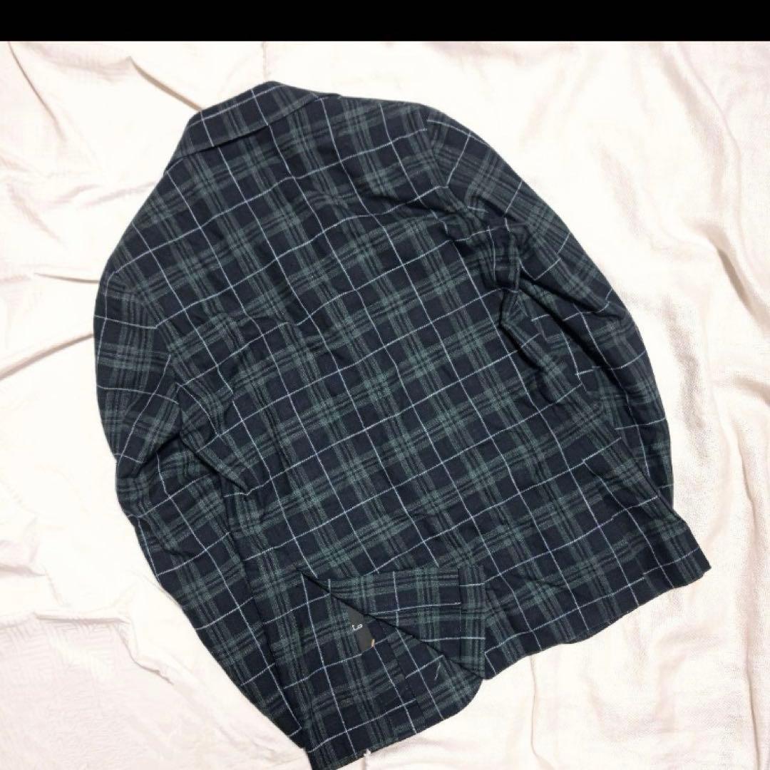 サルトリオSartorioコットンシルクウールチェックテーラードジャケット46紺
