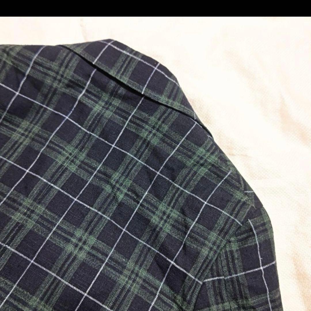 サルトリオSartorioコットンシルクウールチェックテーラードジャケット46紺