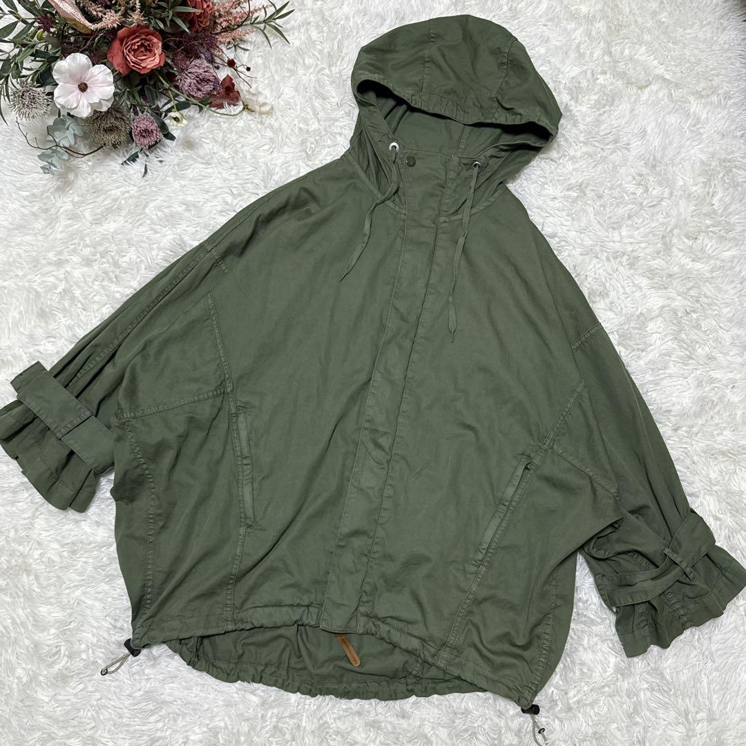 mercibeaucoup, ドルマンスリーブ　アウター　ジャンパー　カーキ