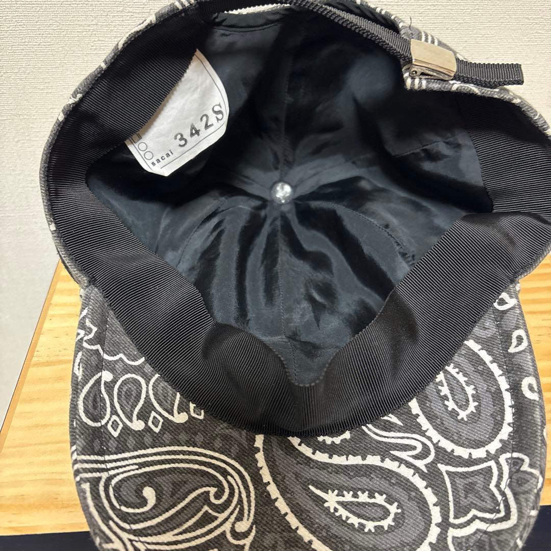 sacaiバンダナ柄 グレーキャップ Sロゴ