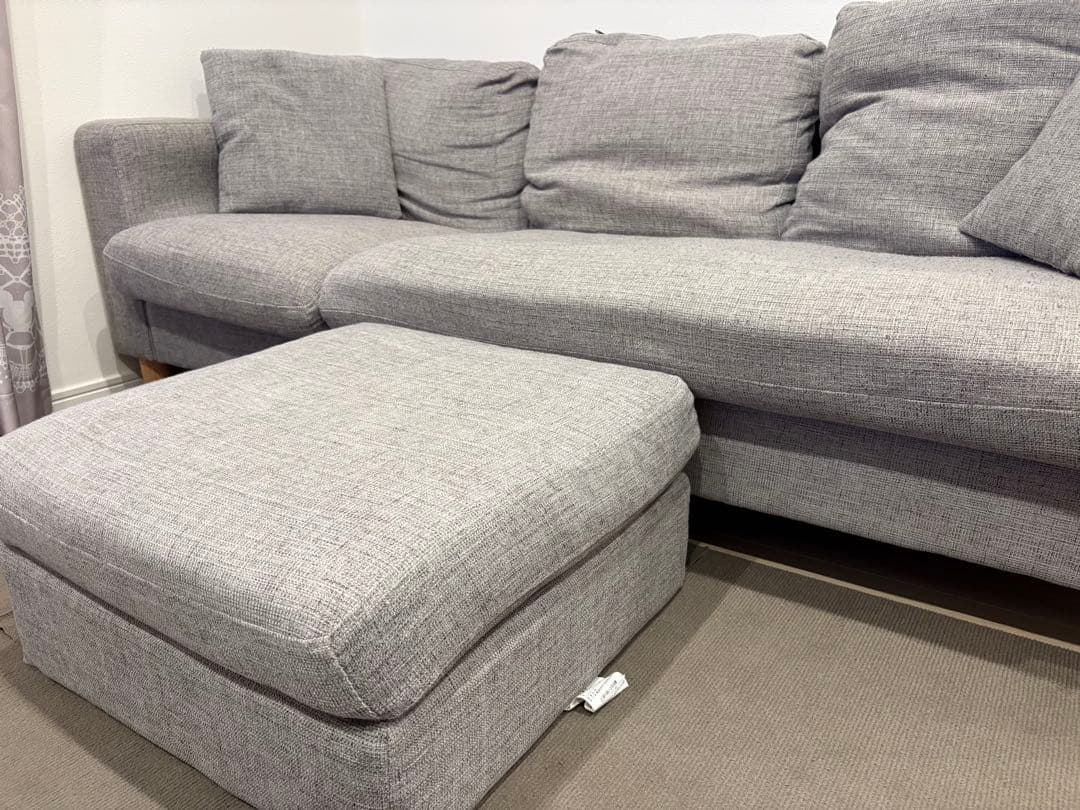 【れん】 ⭐︎【限定値下げ中】⭐︎3人掛けソファ オットマン付き⭐︎送料込み⭐︎