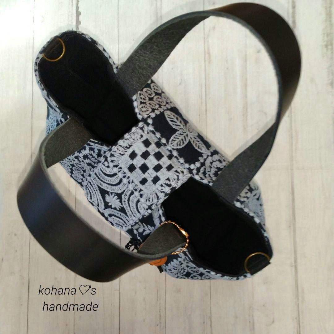 【ゆうこ】ハンドメイドஐ..タブ付きタック入り2wayトートバッグ∂б