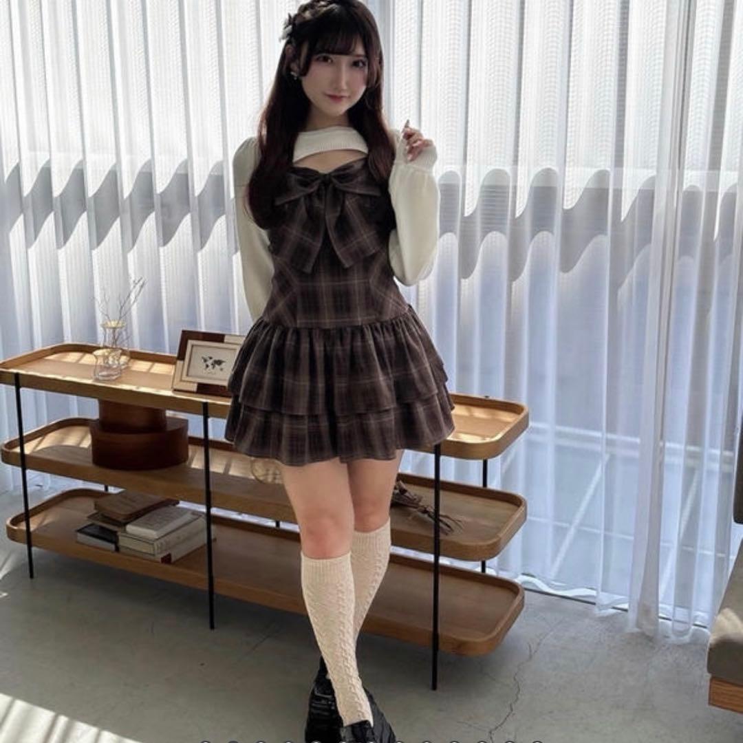 evelyn リボンボレロワンピース　ブラウン　完売品