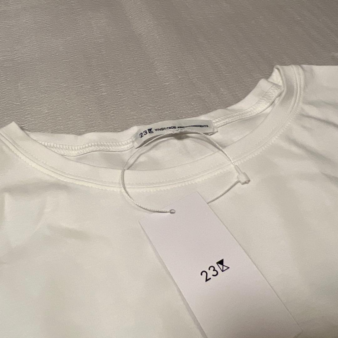 新品タグ付き！23区 レースキャミソール付き カットソー ホワイト