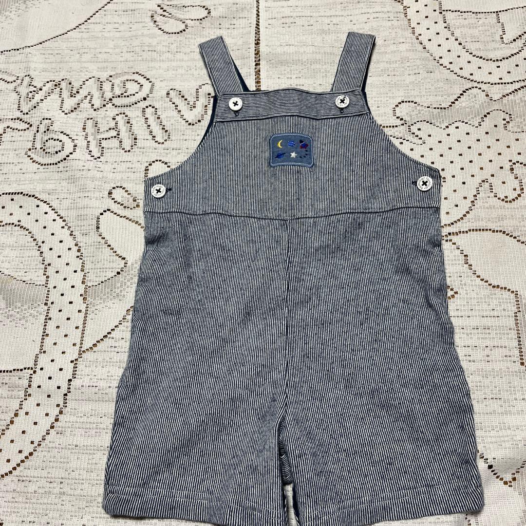 専用☆美品☆ファミリア☆ネイビー トップス　オーバーオール ☆80