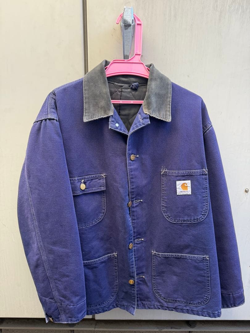 超スペシャル 80s カーハート チョアコート 44 ネイビー　フェード　茄子紺