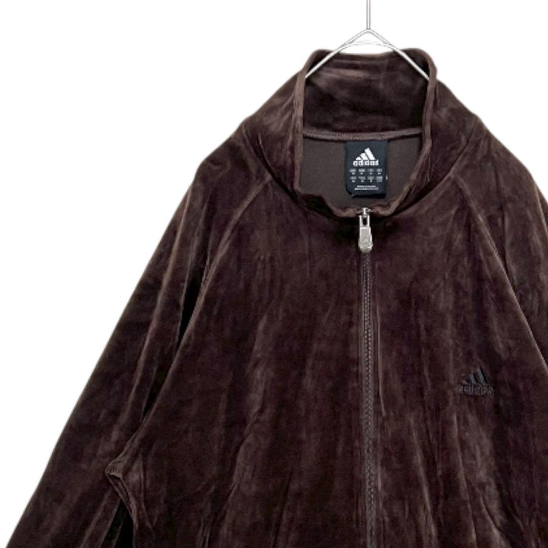 【人気のベロア‼️】adidas ジャージトラックジャケット O ブラウン 古着