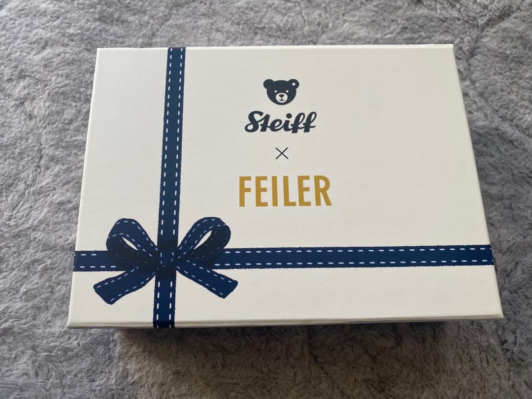 フェイラー×シュタイフ テディベア ハンカチとキーリングのセット
