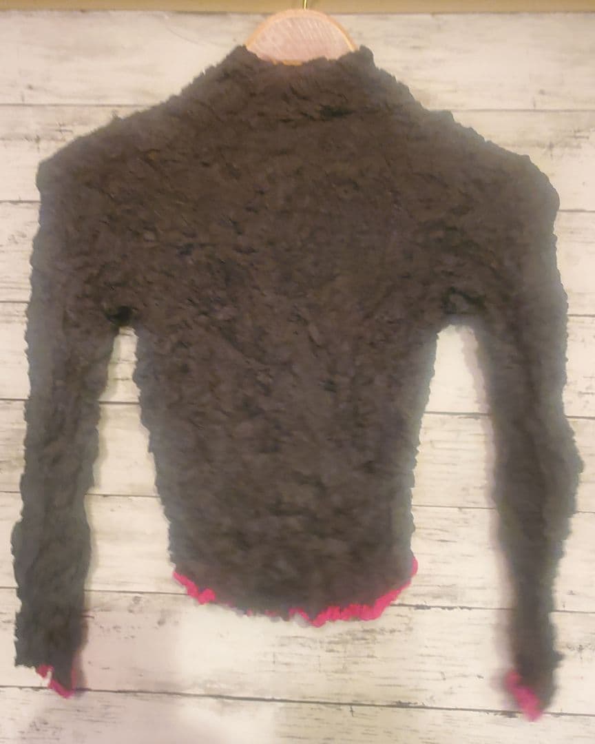 ISSEY MIYAKE プリーツプリーズ シワ加工 グレー 裾ピンク 長袖