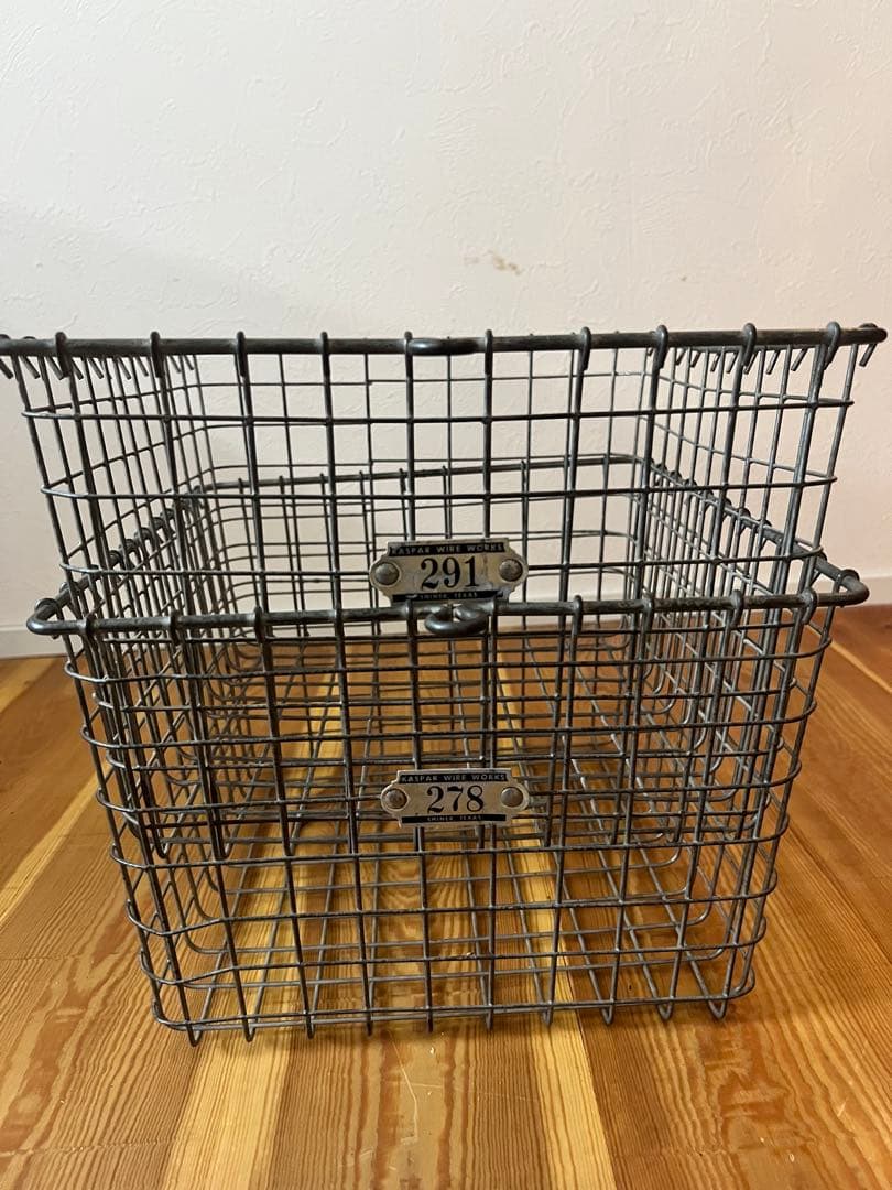 ビンテージ　メタル　ワイヤー　バスケット　2個セット　アンティーク