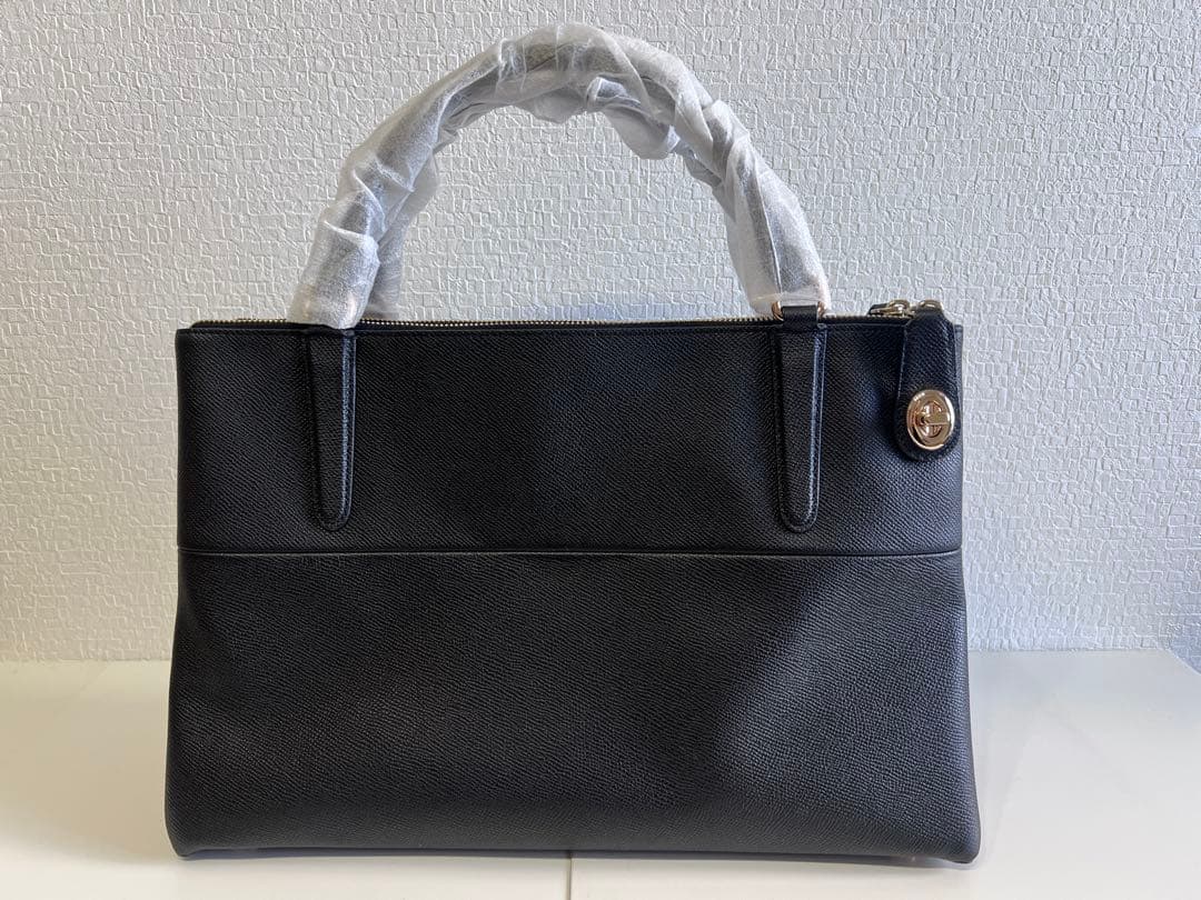 【SALE】COACHブラック 合成皮革 ビジネスバッグ ハンドバッグ