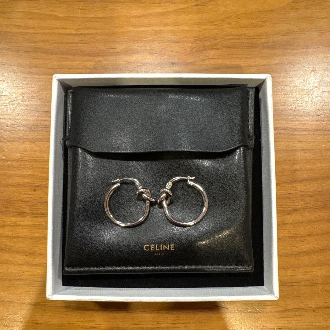 CELINE シルバーピアス 専用ケース付き