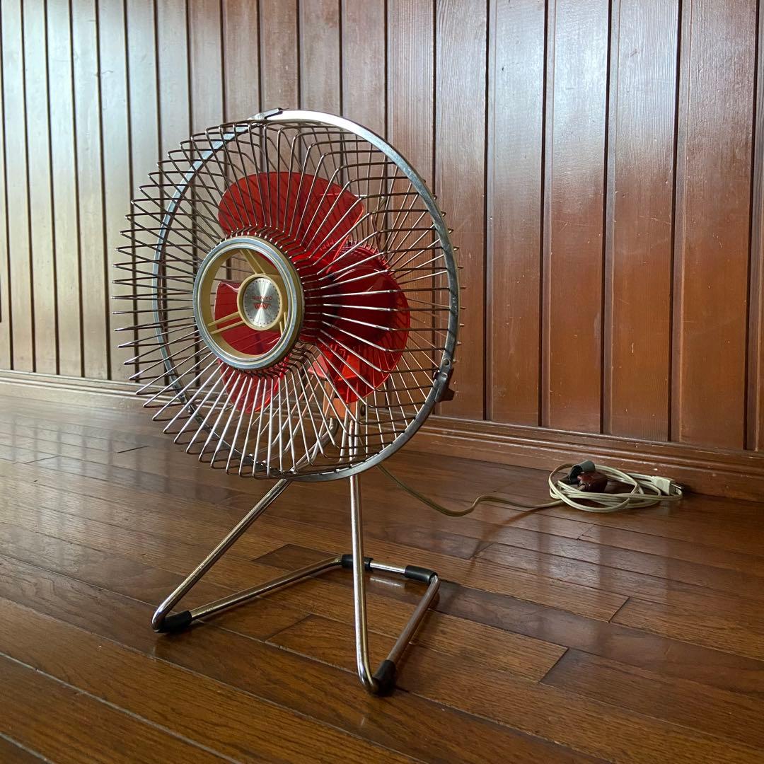 昭和レトロ　小型扇風機　サーキュレーター　卓上扇風機　赤羽根