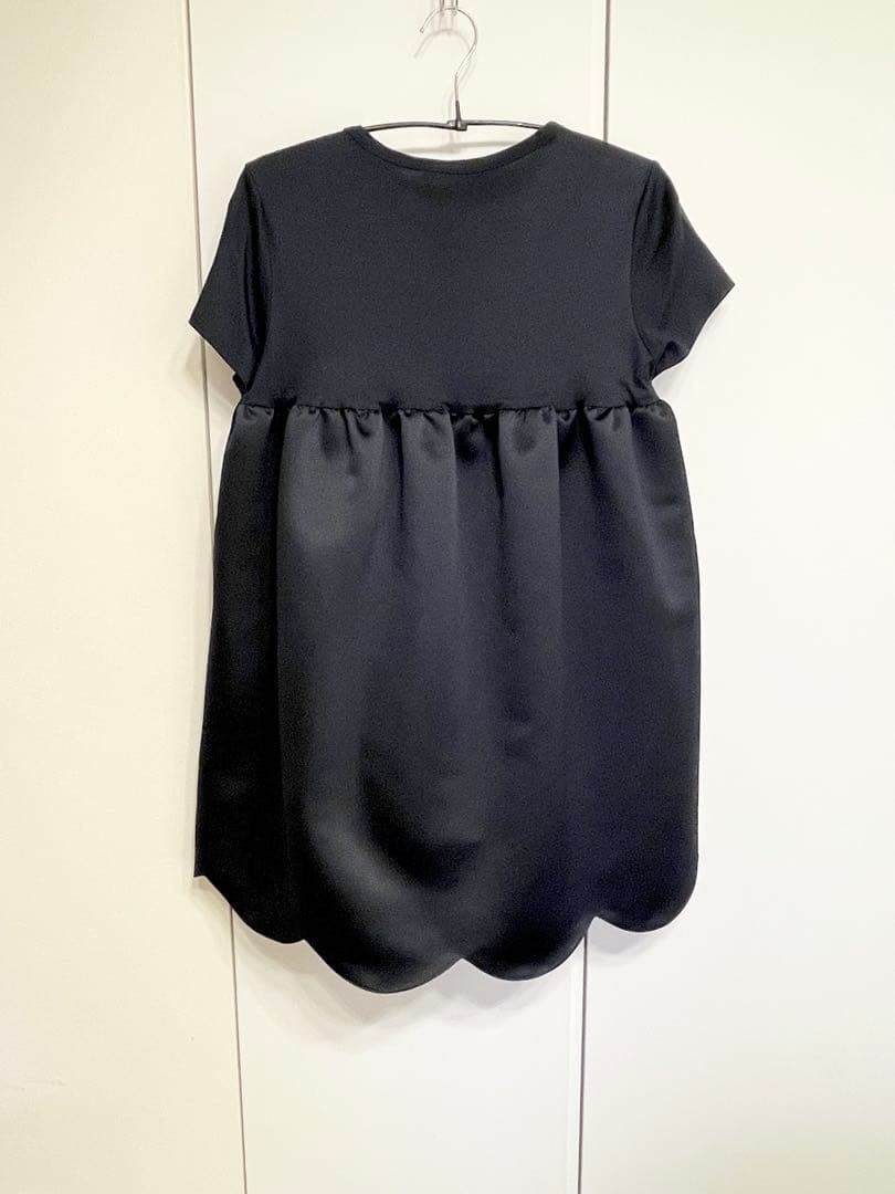 yokochan Aラインブラウス　スカラップ　ネイビー　40 美品