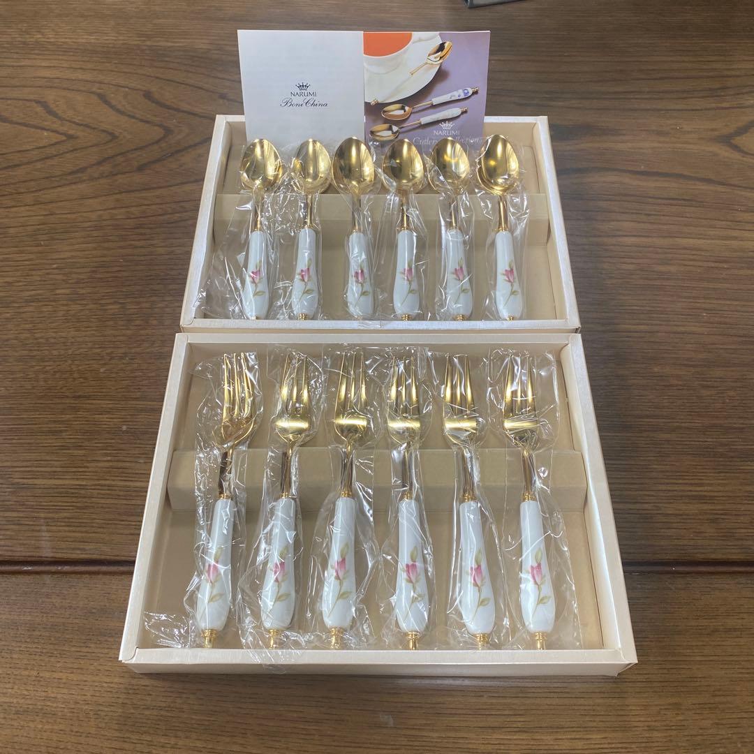 ナルミ　カトラリー　コレクション　金　ティースプーン　デザート　フォーク　12本
