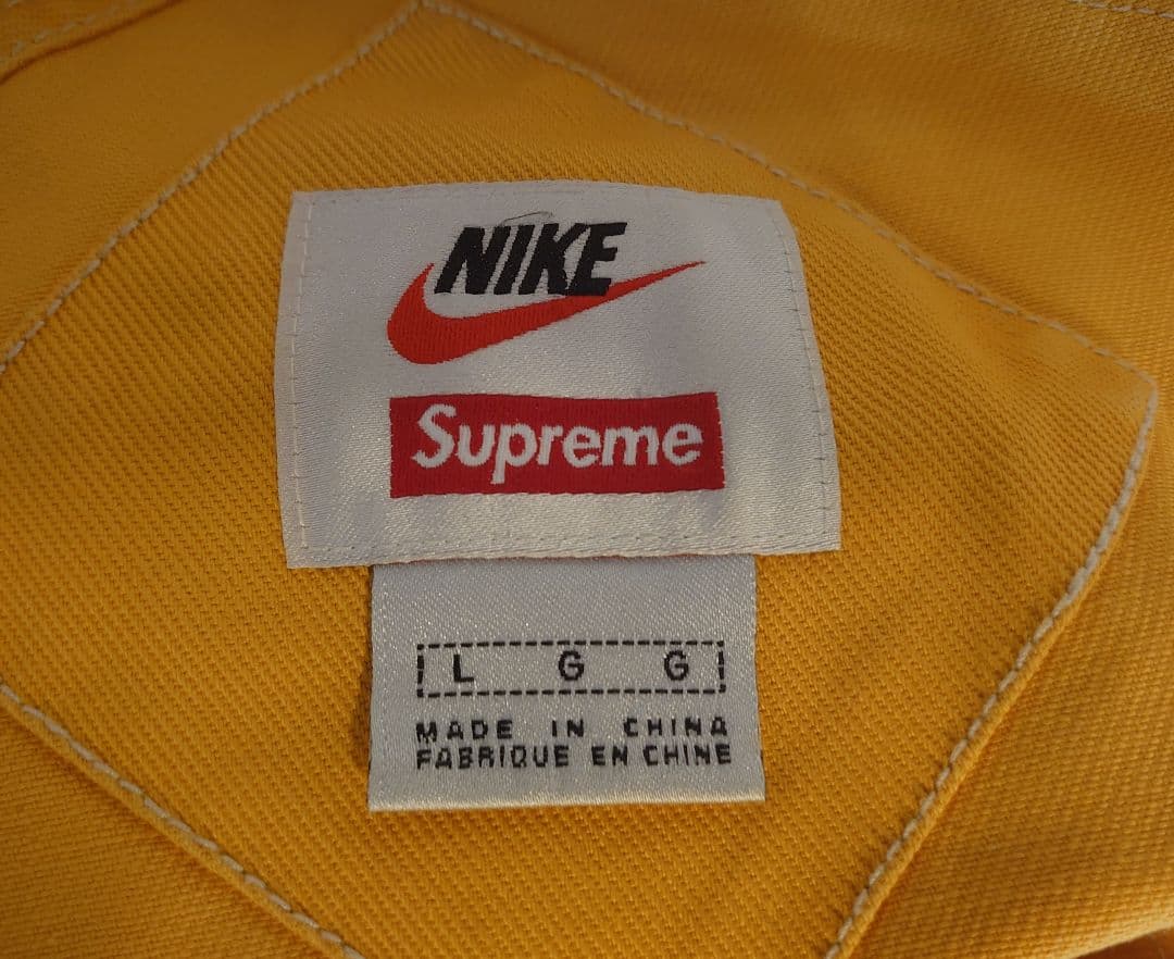 さ*る様 シュプリーム ナイキ オーバーオール L 黄