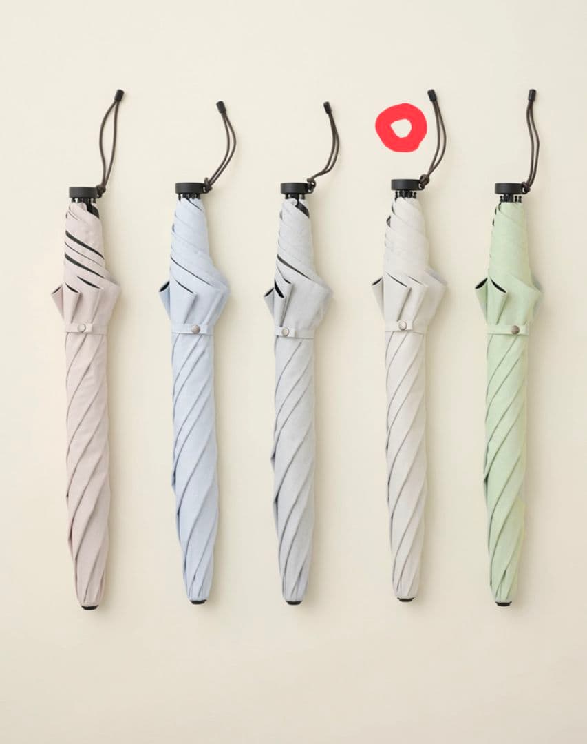 新品　サンバリア１００ 折りたたみ日傘 ２段折コンパクト/mokuアイボリー