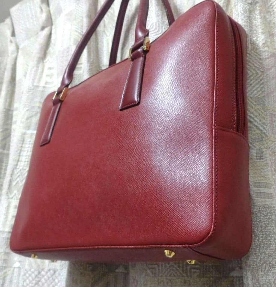 ◆バーバリー◆ビジネス、トートバッグ A4サイズ対応／赤／ノバチェック