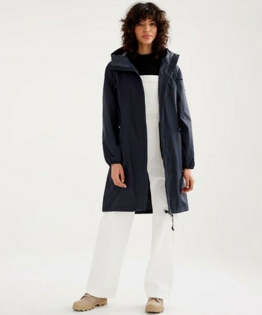 タグ・ノベルティ付き！AIGLE 透湿防水パッカブルロングフーデッドジャケット