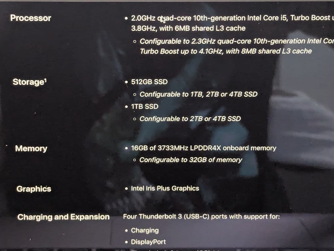 MacBook Pro 13インチ 2020年モデル 1TB メモリ32GB