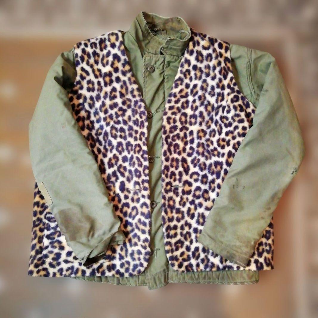 ビンテージ　レオパード　ベスト　フェイクファー　MCベスト 豹柄