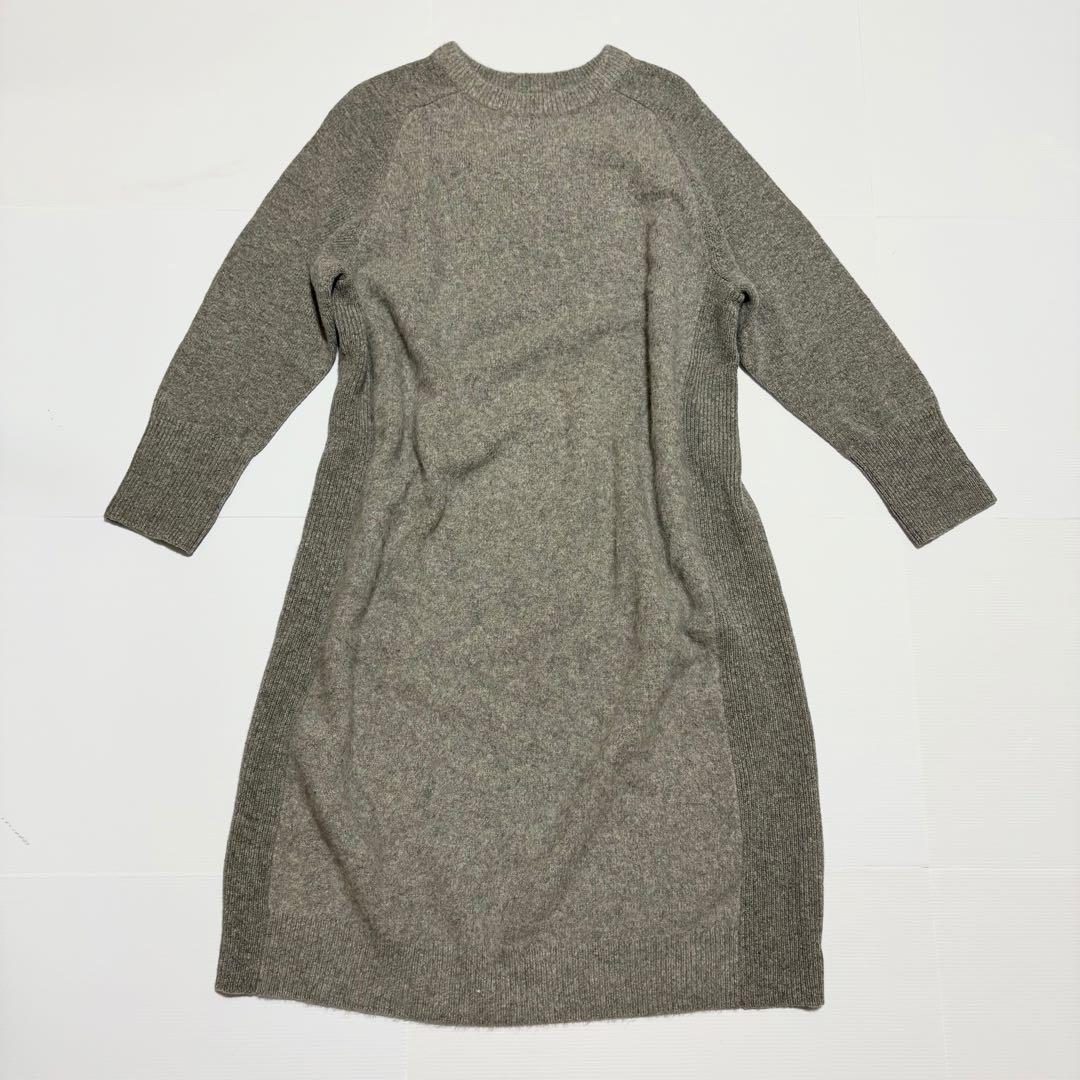 【未使用】 23区 カシミ ウール リブ 異素材 ワンピース ゆったり 44