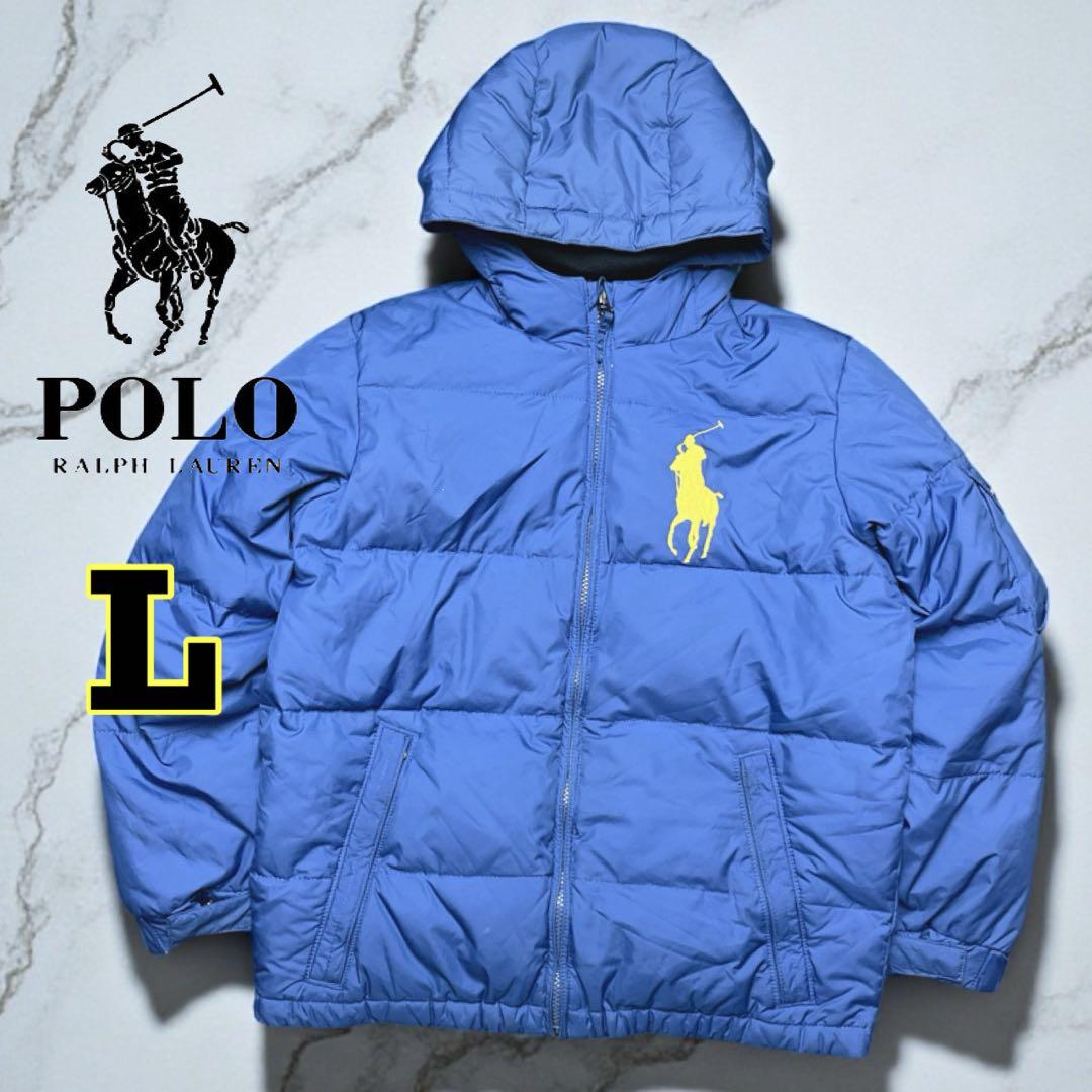 ラルフローレン ダウンジャケット デカポニー ブルー L