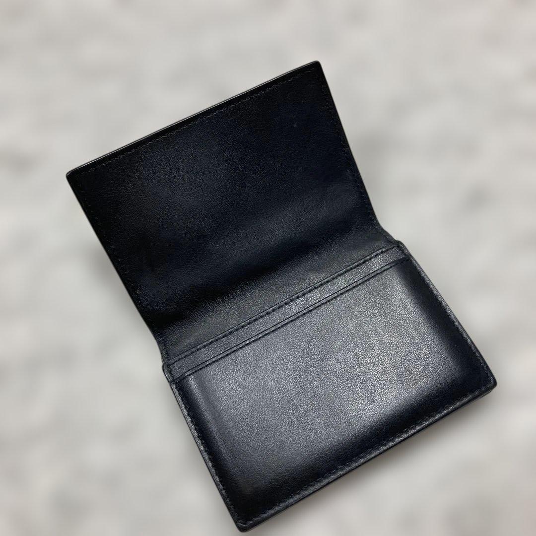 美品 ボッテガヴェネタ　マキシイントレチャート　カードケース　ブラック　レザー