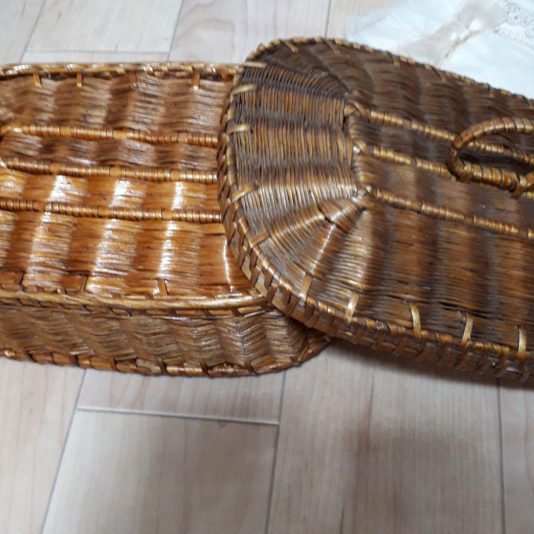 アンティーク籠蓋付き